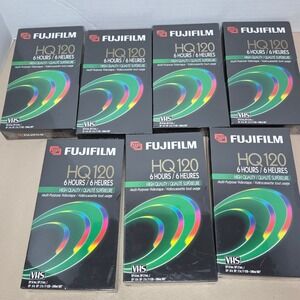 Fujifilm‎ HQ 120 VHS Video Cassettes 6 Hours Multi Purpose Tape Lot of 7 New